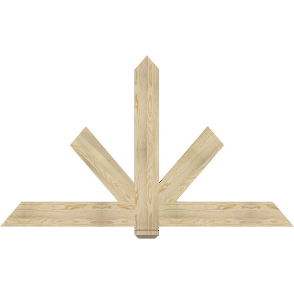 Ekena Millwork Kennewick Rough Sawn Timber Gable Bracket, Douglas Fir, 72"W x 42"H x 2"D x 6"F, 14/12 Pitch GBW072X42X0206KEN00RDF - main